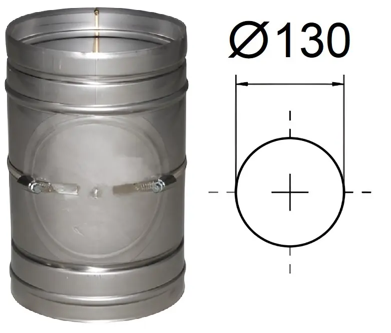 Dūmtraukio jungtis 130 mm